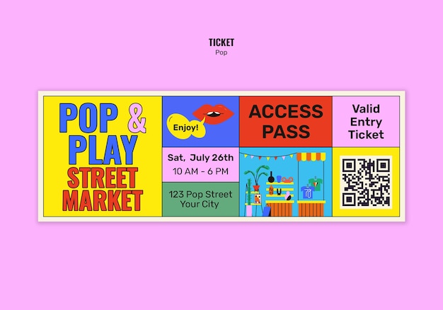 Pase de acceso al mercado de la calle Pop y Play