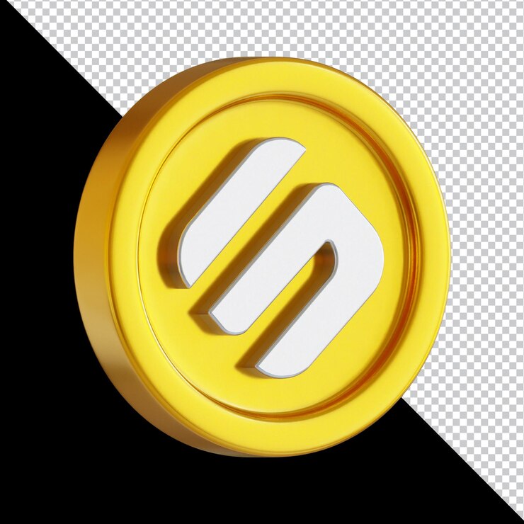 PSD pase la ilustración de representación 3d de la moneda de criptomoneda sxp