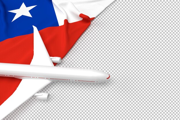 Passagierflugzeug und flagge von chile