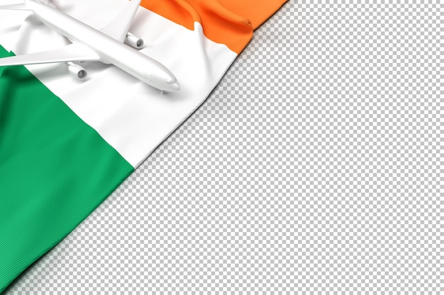 Passagierflugzeug und flagge von irland