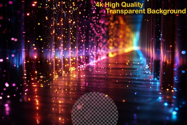Passear por uma miragem luminescente brilhante onde a luz em fundo transparente