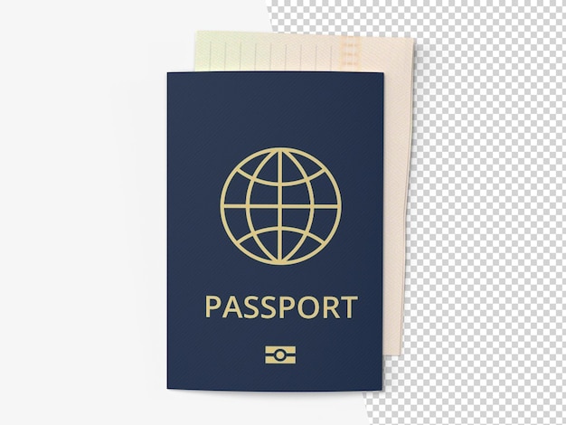 PSD passeport pour les médias de transport aérien et le tourisme pendant la haute saison pour la conception de publicité de transport de voyage rendu 3d