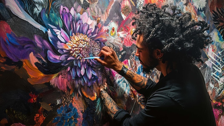 PSD la passion des artistes une tapisserie vivante de couleurs et de créativité