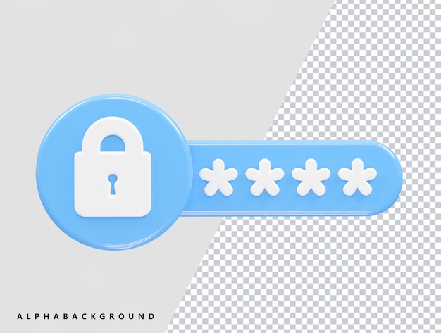 password icon rendering illustration 3d element