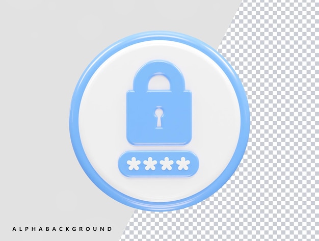 password icon rendering illustration 3d element