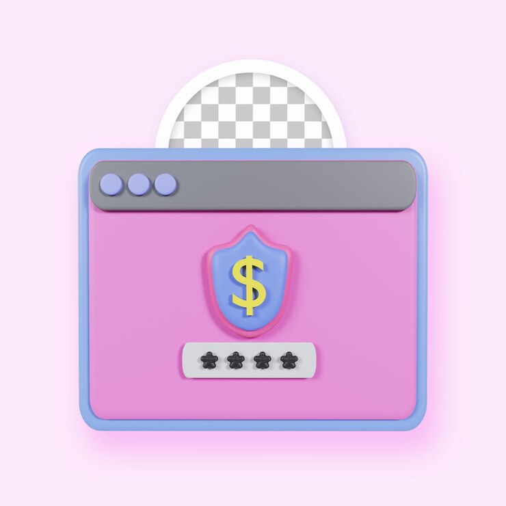 PSD password protection safety 3d illustration
