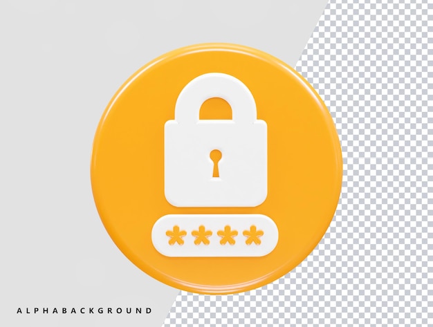 Passwort-Icon-Rendering-Illustration 3D-Element