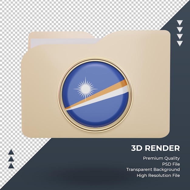 Pasta 3D Bandeira das Ilhas Marshall renderizando vista frontal