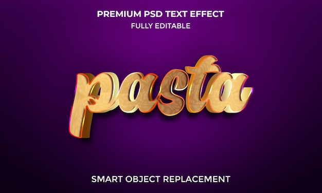 Pasta bearbeitbare 3d-texteffektstile