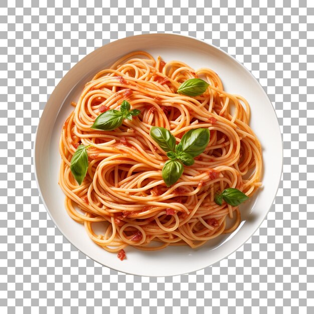 PSD pasta carbonara sobre un fondo transparente