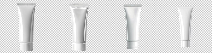 Pasta dental o crema en un tubo aislado sobre un fondo transparente con su cilíndrica elegante