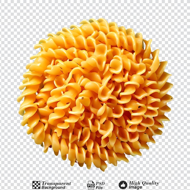 PSD pasta de fusilli aislada sobre un fondo transparente