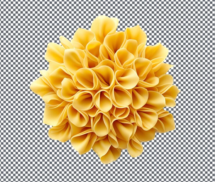 PSD pasta sabrosa en forma de flor aislada sobre un fondo transparente