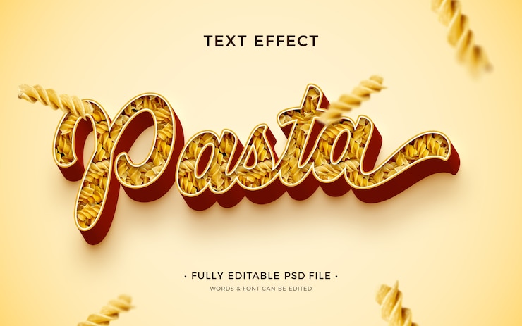 PSD pasta text effect