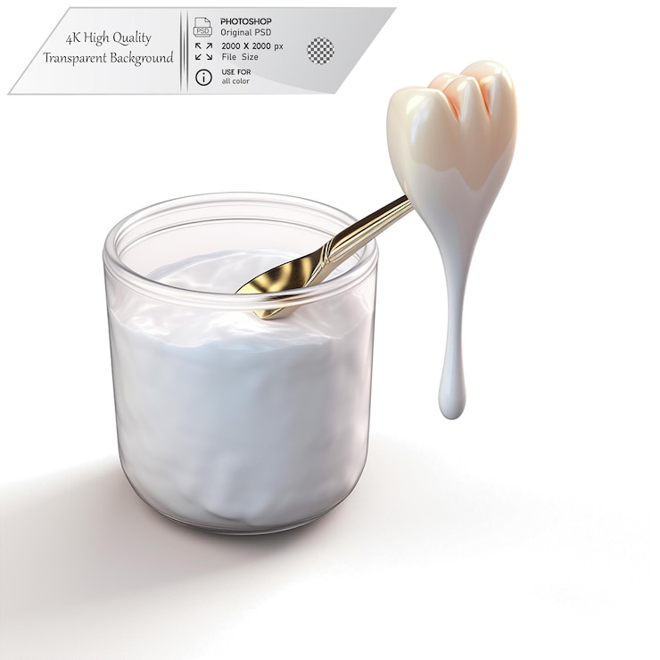 PSD pasta utilizada con un cepillo de dientes para limpiar los dientes sobre un fondo transparente