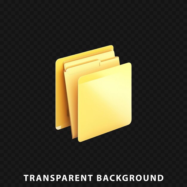 PSD pastas de arquivos de renderização 3d isoladas em fundo transparente