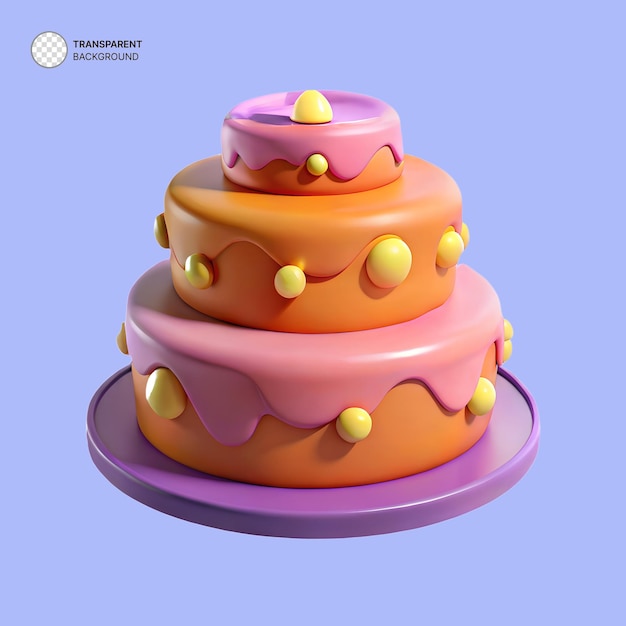 Pastel de 3d con glaseado de naranja