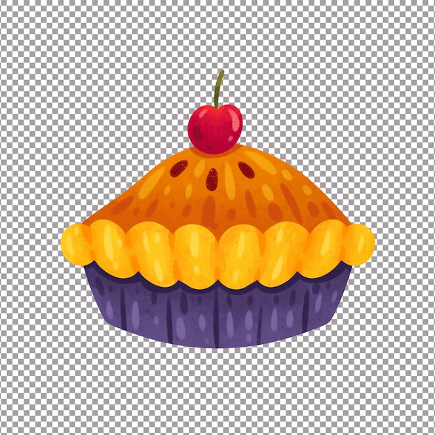 Un pastel con un archivo de cerezas