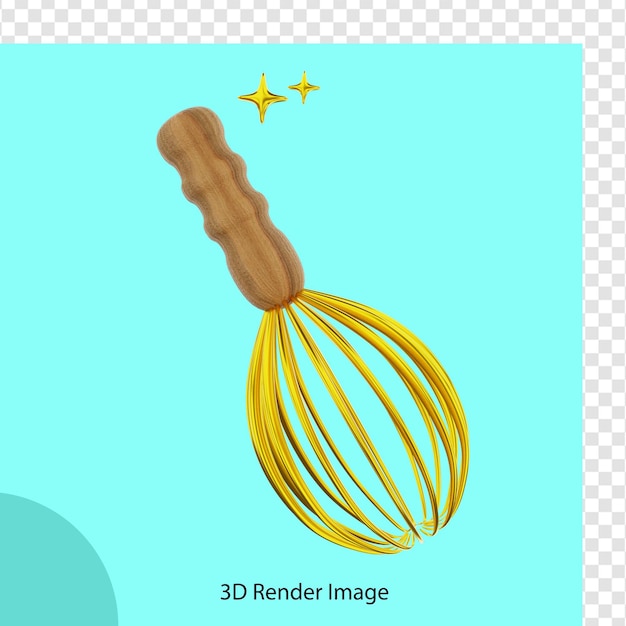 PSD pastel batidor cocina icono 3d renderizado