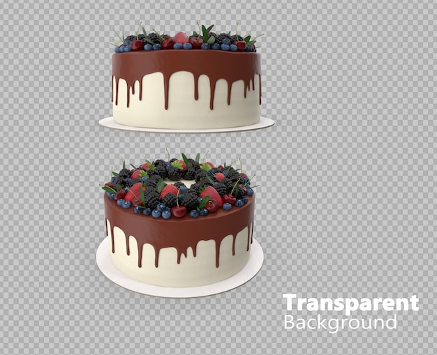 pastel de bayas sobre un fondo transparente
