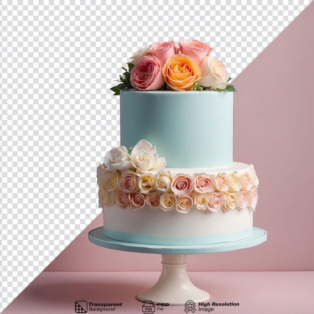 PSD pastel de boda redondo aislado sobre fondo transparente