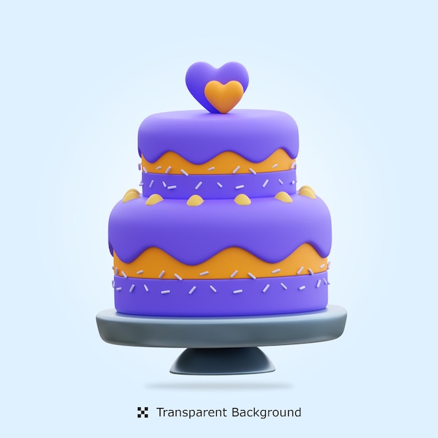 Pastel de bodas psd icono 3d