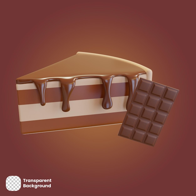 Pastel de chocolate 3d