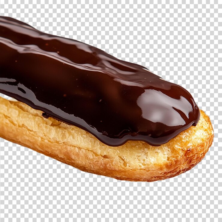 PSD pastel de chocolate eclair aislado sobre un fondo transparente