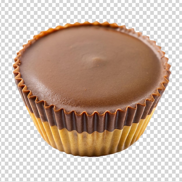 PSD un pastel de chocolate con una envoltura marrón en un fondo transparente