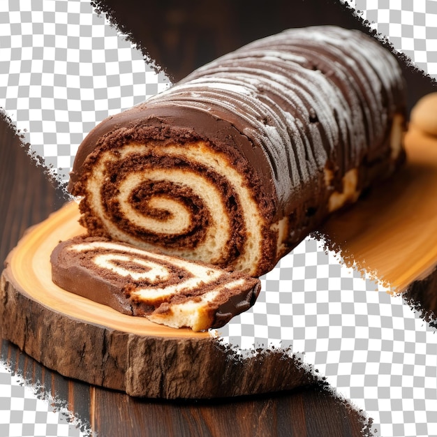 PSD un pastel de chocolate con una espiral en la parte superior.