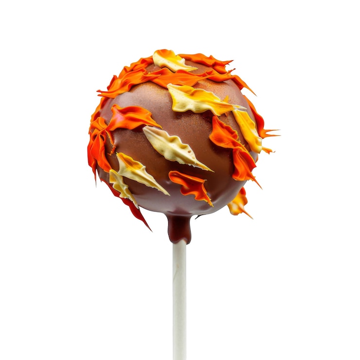 PSD pastel de chocolate con glaseado de naranja y amarillo