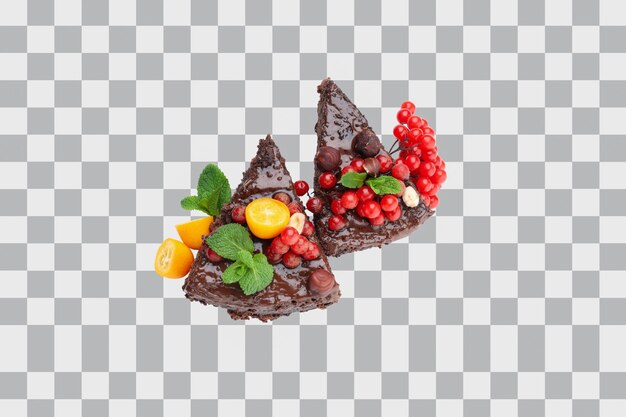Pastel de chocolate de PNG un delicioso postre aislado sobre un fondo blanco