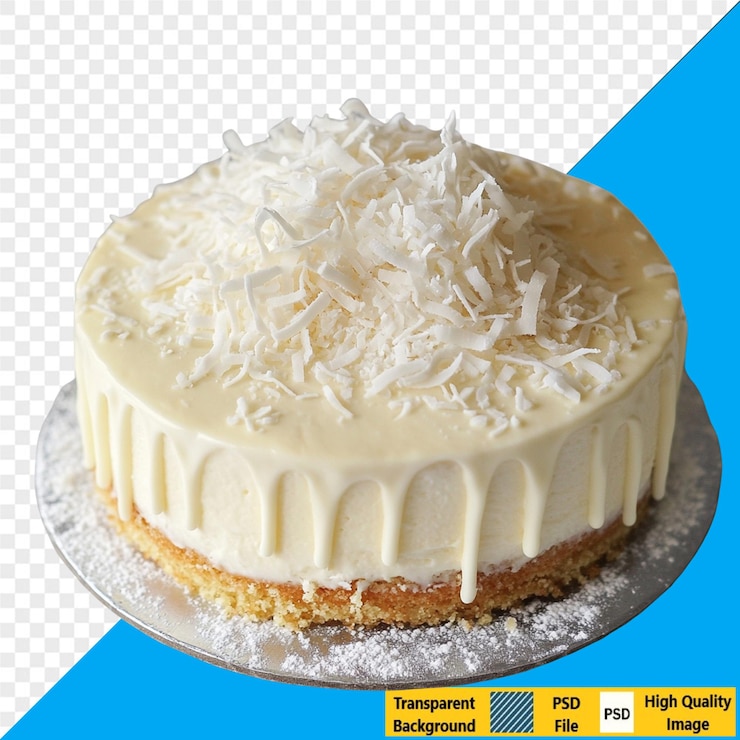 PSD pastel de coco blanco de chocolate