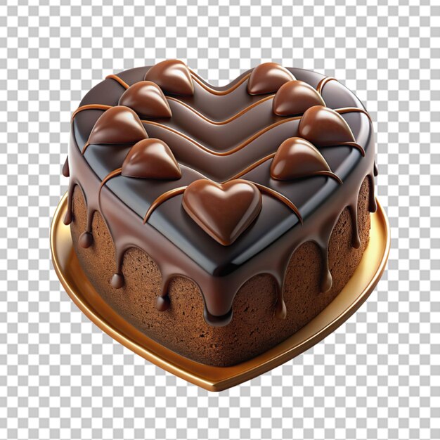 Pastel de corazón de chocolate