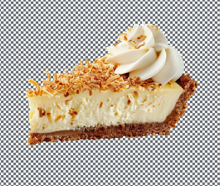 PSD pastel de crema de coco dulce aislado sobre un fondo transparente