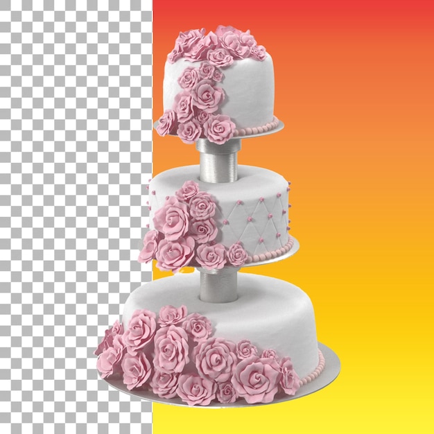 PSD pastel de cumpleaños decorado en color para el diseño de tu elemento.