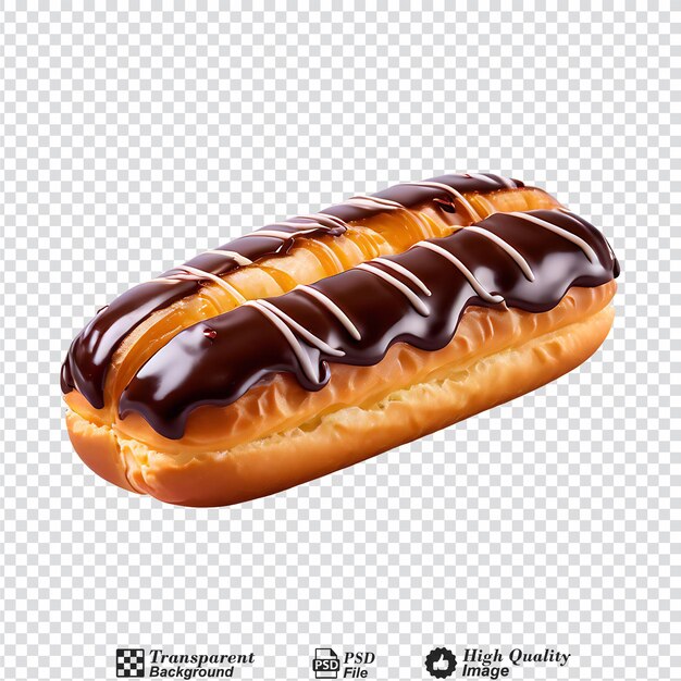 PSD pastel de eclair francês isolado sobre um fundo transparente