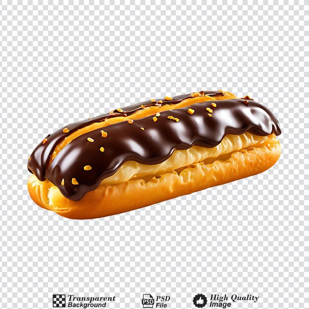 PSD pastel de eclair francês isolado sobre um fundo transparente