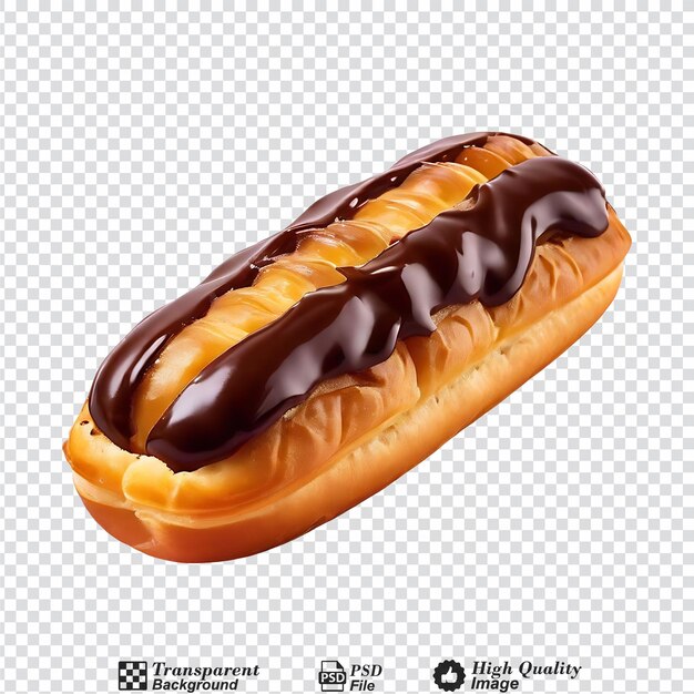 PSD pastel de eclair francês isolado sobre um fundo transparente