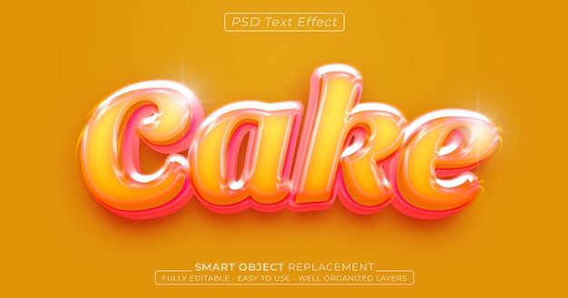 Pastel efecto de texto brillante estilo 3d editable