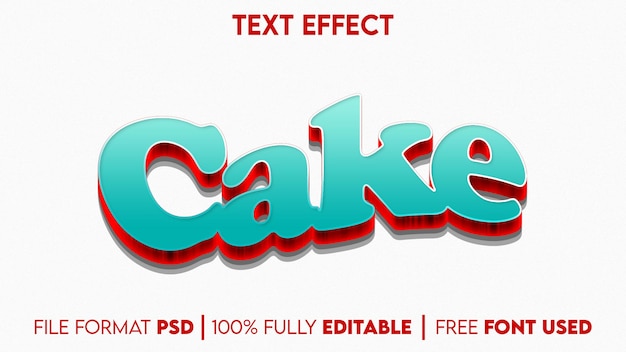 Pastel efecto de texto editable 3d