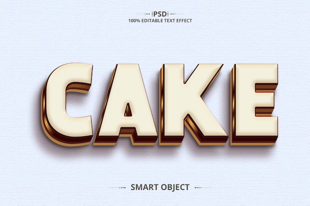 pastel de efecto de texto lindo diseño