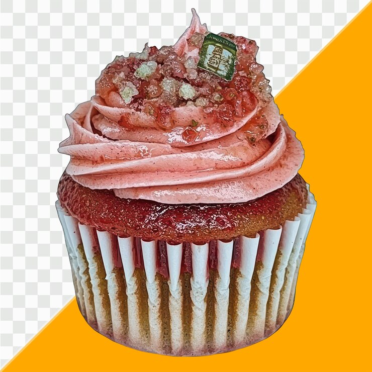 PSD pastel de fresa y migajas