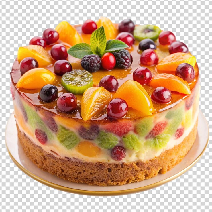 PSD pastel de frutas aislado sobre un fondo transparente