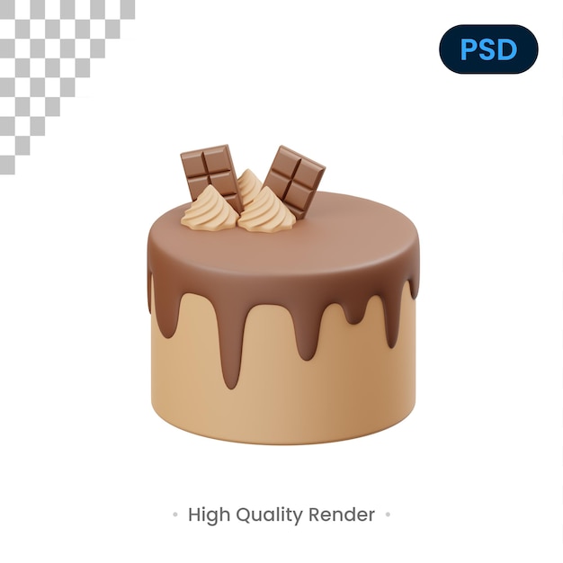 Pastel Icono 3D Premium PSD