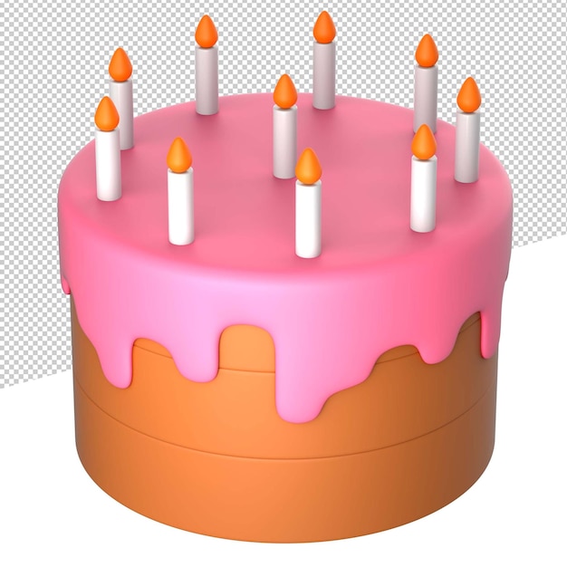 pastel de ilustración de renderizado 3d de icono 3d