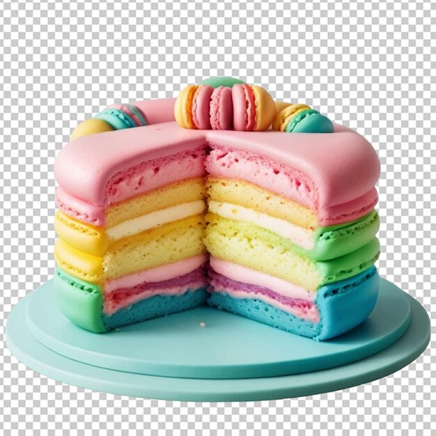 PSD pastel de jalea lleno de macarrón arco iris