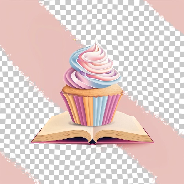 un pastel con un libro llamado pastel encima