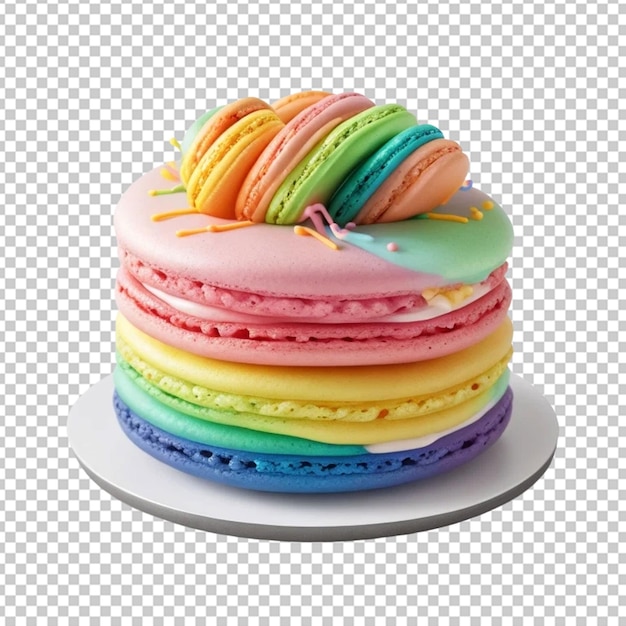 PSD pastel lleno de macarrón arco iris