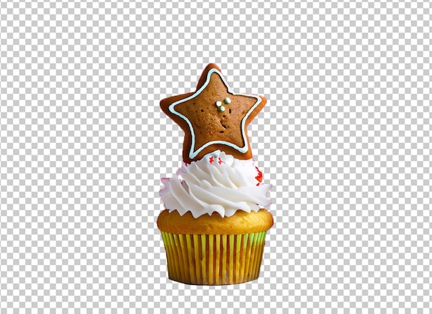 PSD pastel de navidad con pan de jengibre con vela